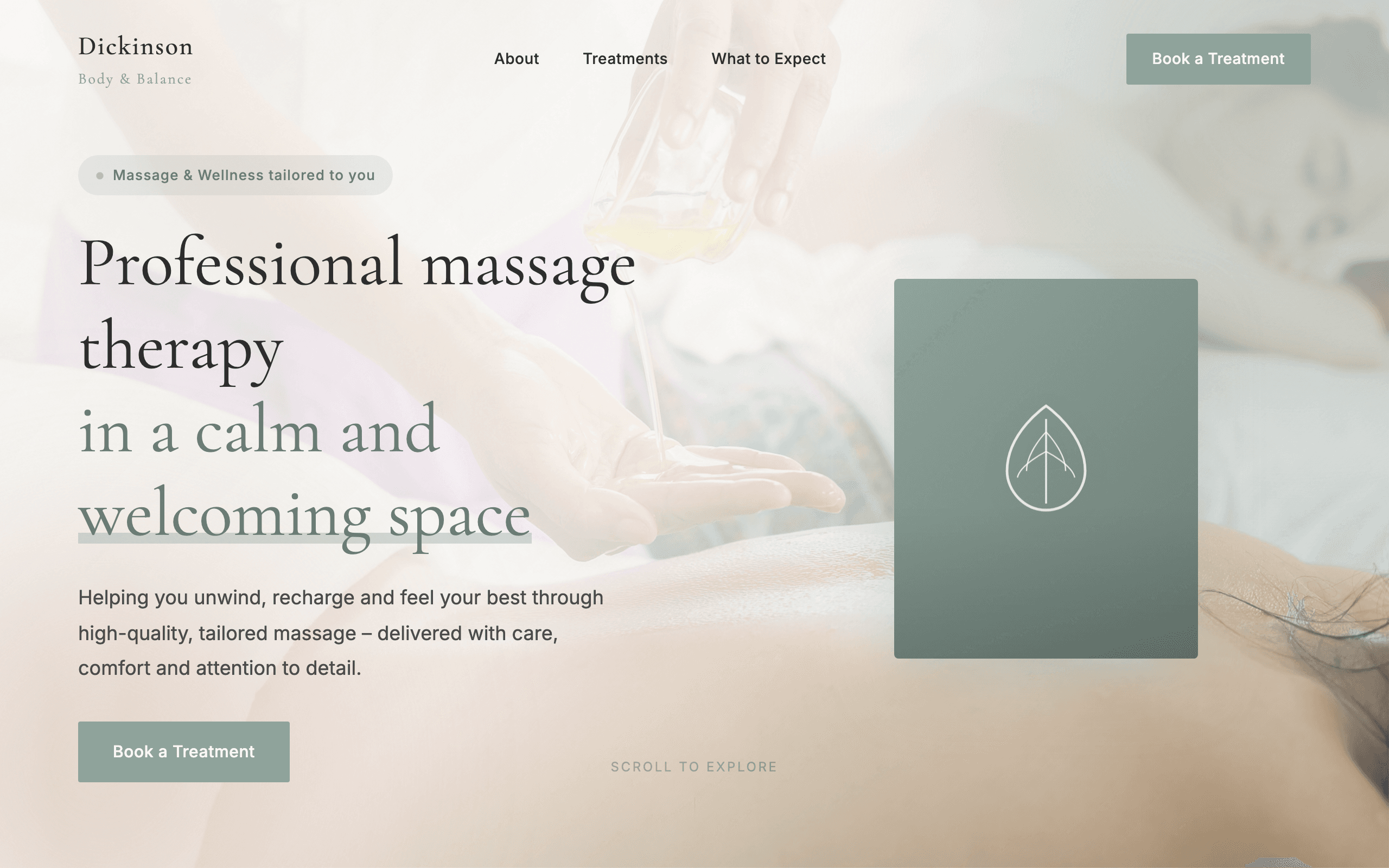 Dickinson Body & Balance website screenshot